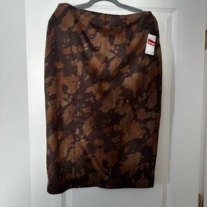 Brown Tie Dye Pencil Skirt